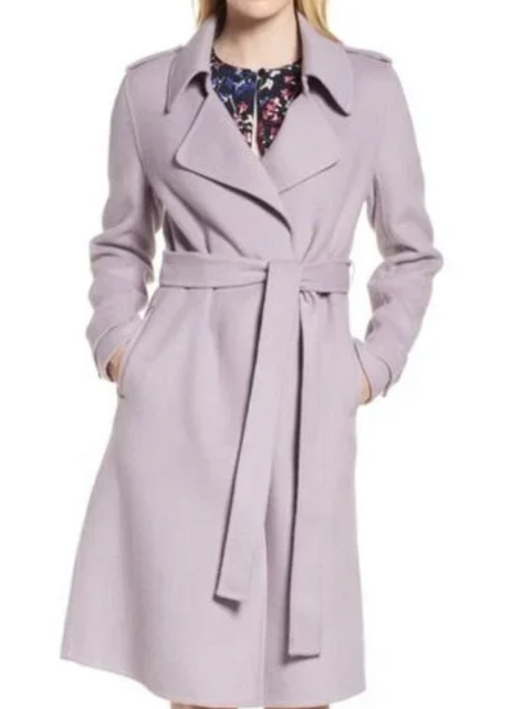 Badgley Mischka Lavender Wool Coat